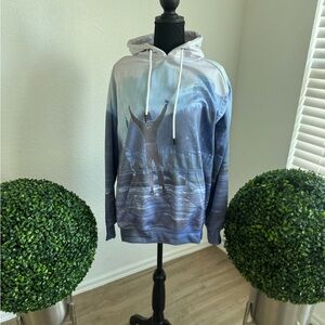 Men's Graphic Hoodie in Blue and White